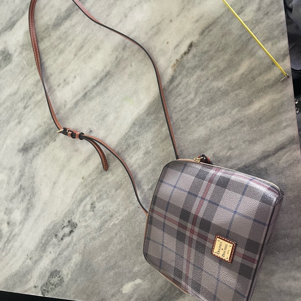 Dooney & Bourke Tiverton Plaid Trixie Crossbody- Gray, Black, and Red - Picture 4 of 6